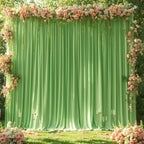 Sage Green Backdrop Curtain 8 Panels-Wrinkle-Free Green Curtains Polyester Photography Drapes for Baby Shower Birthday Party Photo Background Backdrop Stand- 32 X10FT (Sage Green) - Image 6