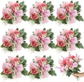 Zeyune 8 Pcs 13.4 Inch Artificial Flowers Bouquet,Rose,Bean Paste Pink by Zeyune
