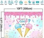 Mocsicka Ice Cream Gender Reveal Backdrop What's The Scoop Background Summer He or She Gender Reveal Party Decorations Banner Photo Studio Props (10x6.5ft) - Image 4