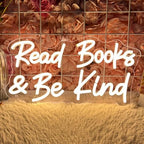 Read Books And Be Kind Neon Sign for Wall Decor, Dimmable Neon Light Signs for Bedroom LED Signs for Classroom Bookstore Library Study Reading Study Room Decoration by Letourlivesbefullofloveandcolor