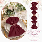 60Pack Burgundy Cheesecloth Napkins Rustic Boho Gauze Napkins 20"x20" - Image 5