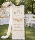 A Little Deer Woodland Fawn Baby Shower Satin Welcome Banner by Custom