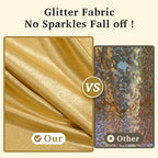 6 Pack Sequin Gold Tablecloth 60x102inch Waterproof Glitter Table Cloth for Rectangle Tables, Reusable Shimmer Table Cover for Birthday Wedding BBQ Party Holiday Baby Shower Decoration - Image 2