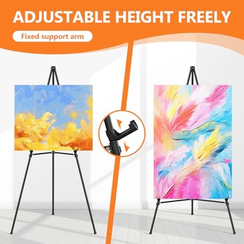 Easel Stand for Sign Portable,66" Easel Display Stand Metal, Adjustable Easels for Display,Wedding Signs, Posters-Black(2 Pack) - Image 5