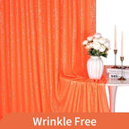 Orange Glitter Sequin Backdrop Curtains 2 Pcs 5FTx10FT Baby Shower Party Backdrop for Boy Gorgeous Photography Fabric Drapes - Image 5