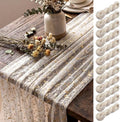 Shihanee 12 Pcs Beige Gold Gauze Table Runners Sheer Cheesecloth Runner by Shihanee