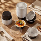 200 Pack Aluminum Cupcake Liners with Lids,Black,Plain - Image 2