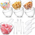 6 Pcs 25 oz Clear Plastic Serving Bowls with 3 Scoops 3 Tongs by Unknown