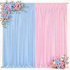 10x10ft Pink Blue Backdrop Curtain for Gender Reveal, Wrinkle Free Fabric Backdrop Curtain Baby Shower, Photo Backdrop Drapes for Boy or Girl Birthday Party Photo Shoot Back Drop - Image 6