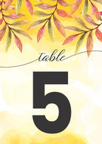 Autumn Table Cards Number 1-40 Double Sided For Wedding Reception Event Party Baby Shower Birthday 4x6, AT-TABLE-CARD-855 by Unknown