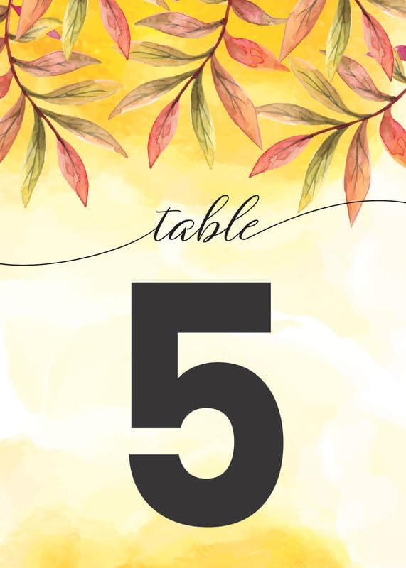 Autumn Table Cards Number 1-40 Double Sided For Wedding Reception Event Party Baby Shower Birthday 4x6, AT-TABLE-CARD-855 by Unknown