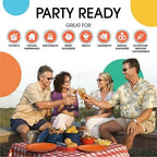 Party Solids Exquisite Orange Paper Plates Disposable Heavy Duty 200 Pcs - 100-7 & 100-9 Orange Disposable Plates for Party Heavy Duty 350 GSM for Birthday Supplies - Image 6