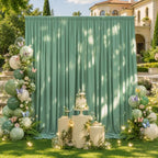 10x12 ft Sage Green Backdrop Curtains for Weddings, Birthdays and Photos - Image 6