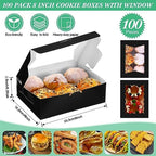 TaoBary 100 Pcs Cookie Bakery Boxes with Window 8x6x2.5,2 Style Bake, Black - Image 2