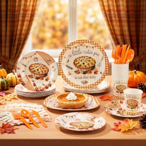 200 Pcs/25 Set Fall Cutie Pie Baby Shower Decorations - Image 3