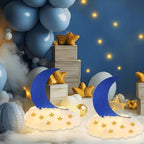 Wonderjune 9 Sets Star and Moon Centerpieces Baby Shower Decor, Blue - Image 5