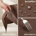 Thick Brown Tablecloth, Water & Wrinkle Resistant, 54x120 Inch - Image 2