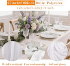 DRESSMAKER 10 Pack White Table Cloth Rectangle 60X102 Inch Fit 6FT Table - Image 3