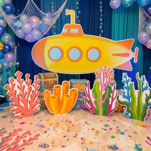 5 Pcs Large Under The Sea Cutouts Decorations with Stand by Unknown