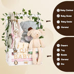 Baby Shower Gifts Basket Wooden Crate, Personalized Wooden Letters and Clothes Hangers New Born Baby Girl Boy Gifts Vine Decorations Cute Closet with Handle Pregnancy Gifts for New Mom Parents White - Image 7