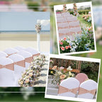 Nude Chair Sashes 60 Pack Spandex Nude Sashes for Chairs Universal Spandex Chair Sashes Bands with Heart Buckle Slider for Wedding Banquet Party Decorations - Image 6