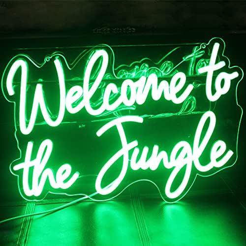 Welcome to the Jungle LED Neon Signs Green Neon Lights for Wall Decor USB Light Up Sign For Garden Home Porch Store Christmas Living Room Bar Decoration(16.5 * 11Inch) - Image 2