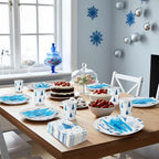 Pickmesh 400 Pcs Winter Party Supplies Blue Silver Paper Plates Serve 50 - Image 5