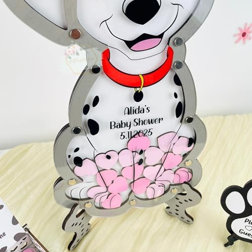 Personalized Baby Shower Guest Book Alternative Dalmatian Drop Box Girl - Image 4