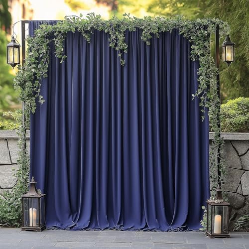 ESGOTBME 20x10ft Wrinkle Free Navy Blue Backdrop Curtain for Parties Soft Fabric Drapes Wedding Curtain Backdrop for Birthday Party Decorations Background for Photography 5x10ft, 4 Panels - Image 5