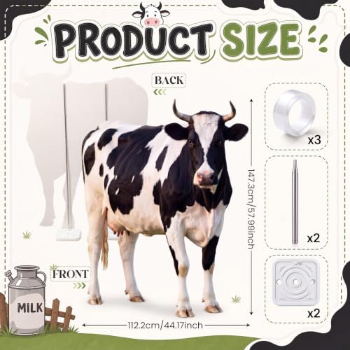 Funrous 5 ft Realistic Cow Cardboard Stand-up Party Decor, 1 Pcs - Image 3
