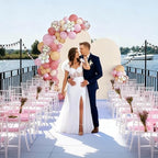 SuuWoee Wedding Arch Backdrop Stand Set of 2 With Beige Cover (7.2FT+6FT) - Image 6