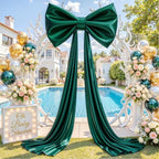 Big Hunter Green Bow Backdrop Party Decorations Green Bow Decor 48x24x120 Inches Giant Bow Birthday Party Backdrop for Wedding Baby Shower Bridal Shower Photography Coquette Room Decor - Image 3