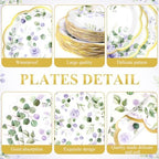 400 Pcs Sage Green Plate and Napkin Party Supplies, Purple, Mild - Image 2