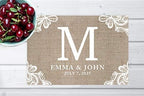 Andaz Press Custom Personalized Disposable Paper Placemats, 12 x 18 Inch, Set of 25, Rustic Burlap Lace Monogram, Tableware, Dining, Tabletop, Table Setting for Wedding, Bridal Shower - Image 4