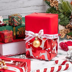 WRAPAHOLIC 30 Inch Jumbo Reversible Red Christmas Wrapping Paper - 30 Inch x 100 Feet Jumbo Roll Reindeer Wrapping Paper and Solid Red Design with Metallic Foil Shine for Christmas, Holiday, Party - Image 5