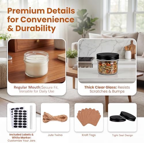 QAPPDA 4oz Mini Mason Jars, 40 Pack Small Glass Jars with Lids - Image 3