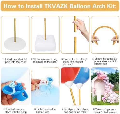 Balloon Arch Kit, Bendable 8FT and 6FT Half Balloon Arch Stand - Image 3