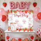 Strawberry Baby Shower Diaper Game Set Baby Shower Favor 1 Sweet Berry Games Board Diapers 10 Red Plastic Balls 1 Strawberry Game Instruction Sign for Berry Gender Reveal Games Decoration - Image 6