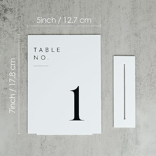 White Wedding Table Numbers 1-20 with Stands, 5"x7" White Acrylic Table Numbers, Perfect for Wedding Reception, Party, Anniversary, Event - Image 7