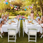 sancua White Table Cloths Rectangle, 8 Pack Tablecloths for 6 Foot Tables - Image 4