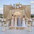 20x10FT Champagne Sequin Backdrop Curtain for Party - 4 Panels 5x10FT Wrinkle-Free Shimmer Drapes for Birthday, Wedding, Christmas, Decorations & Photography - Image 3