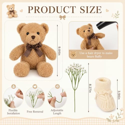 3 Set Bear Baby Shower Centerpieces Gender Reveal Decorations - Image 2