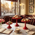 Red 3Pcs Metal Round Cake Stand Set 8/10/12 Inch Dessert Display by CBBZJY