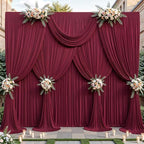 40ftx10ft Wrinkle Free Burgundy Backdrop Curtain - 10 Feet Photography Backdrop Drapes, Silky Polyester Back Drop Cloth for Wedding Baby Shower Balloon Arch Background by Unknown