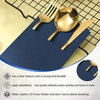 Cindeer 75 Pcs Navy Blue Linen Dinner Napkins with Built in Flatware - Image 4