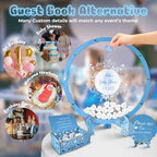Baby Shower Guest Book Alternative, Personalized Floral Wooden Circle Sign - Image 2