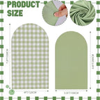 Tegeme 2 Set Gingham Arch Backdrop Cover 7.2ft 6.6ft Arch Cover, Green - Image 2