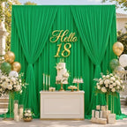 20ftx12ft Green Backdrop Curtains for Wedding Party 4 Panels 5×12FT Tall - Image 4