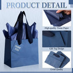 Zhanmai 4.7 x 2.4 x 3.9 Inch 100 Pcs Mini Gift Bags Bulk, Navy Blue - Image 3