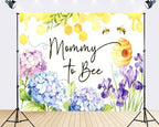 20x10ft Baby Shower Backdrop Mommy to Bee Theme Floral Honeycomb Photography Background Baby Shower Party Decorations Photoshoot Studio Props Fabric - Image 2